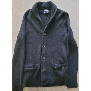 Abercrombie‎ & Fitch Men Grey 100% Cotton Shawl Collar Cardigan Sweater Size M
